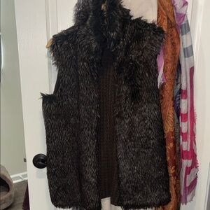 Metaphor Faux Fur Sleeveless Vest in Dark Brown NEVER WORN